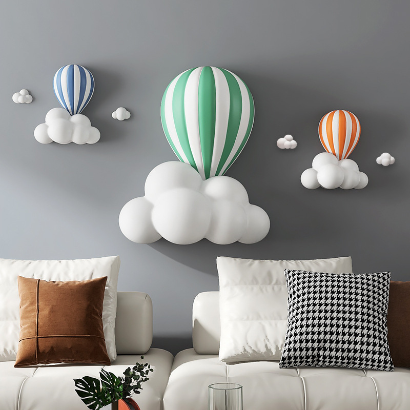 Nordic ins wind wall decoration living room 3D three-dimensional hot air balloon wall hanging TV sofa background wall decoration