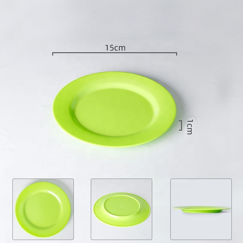 Porcelain-like Colored Melamine Disc Plate Commercial Flat Tableware plastic dishes wholesale dinnerware plastic plates bowls