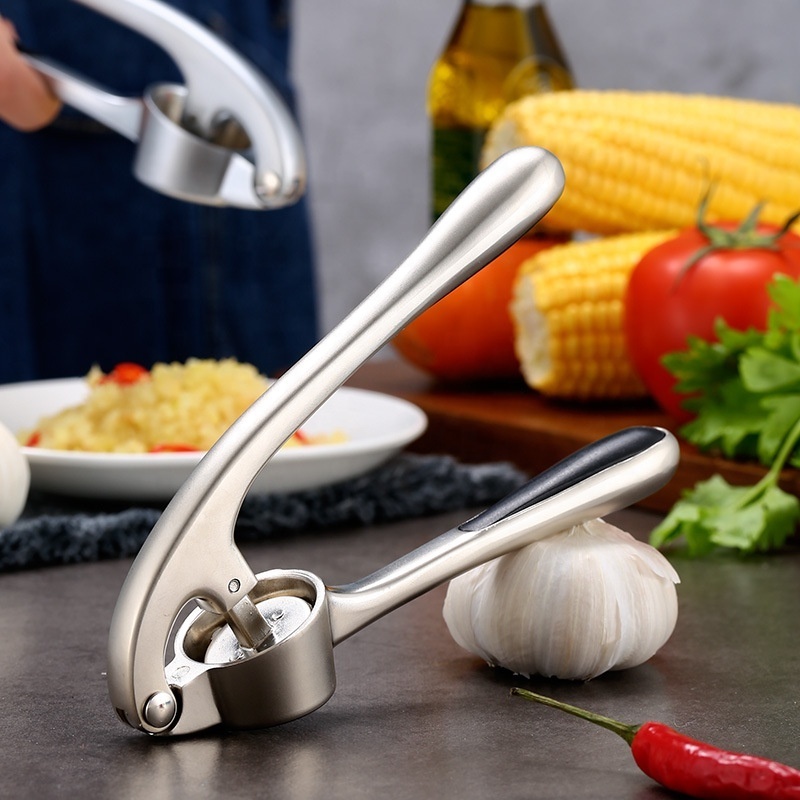 Home Easily Steel Slicer Kitchen Gadget Squeeze Tool Set Manuel Crusher Garlic Press