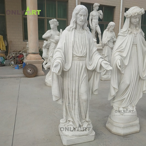 Church Decoration White Marble Jesus Statue