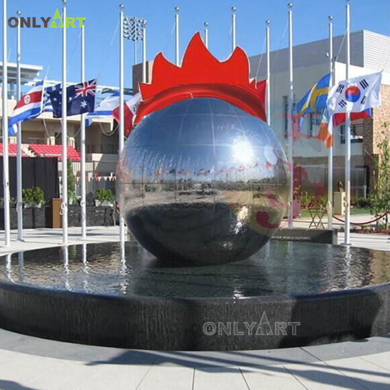 Outdoor Stainless Steel Metal Huge Large Golf Ball Sculpture