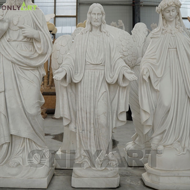 Large Religious Crucified Christ Famous Church Sculpture Life Size Natural White Marble Jesus Statues On Cross