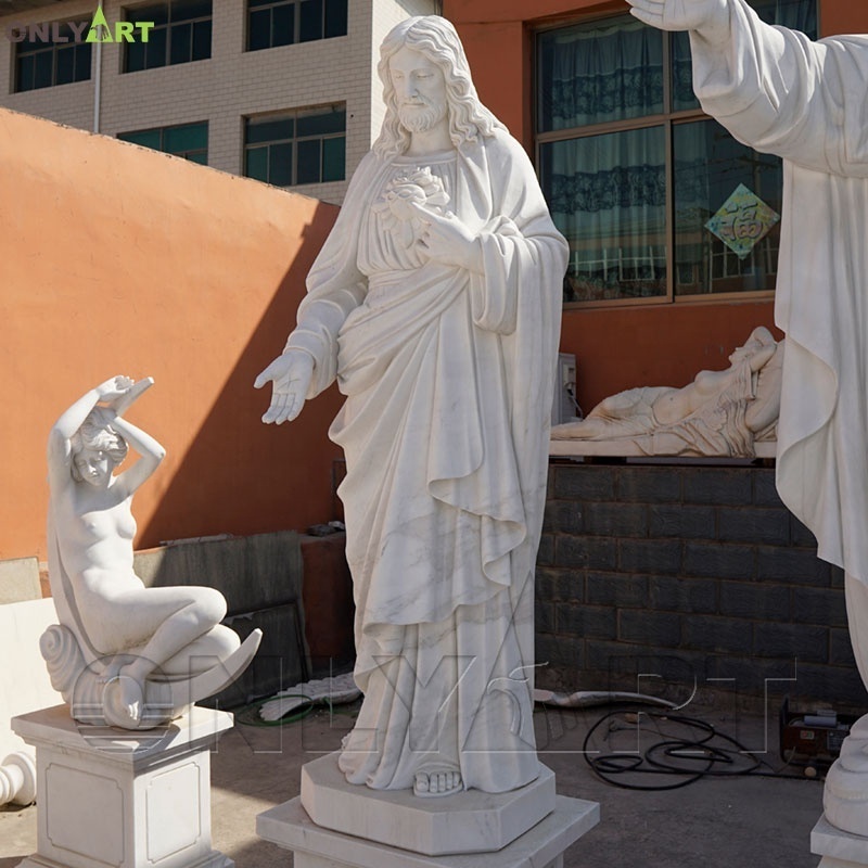 Large Religious Crucified Christ Famous Church Sculpture Life Size Natural White Marble Jesus Statues On Cross