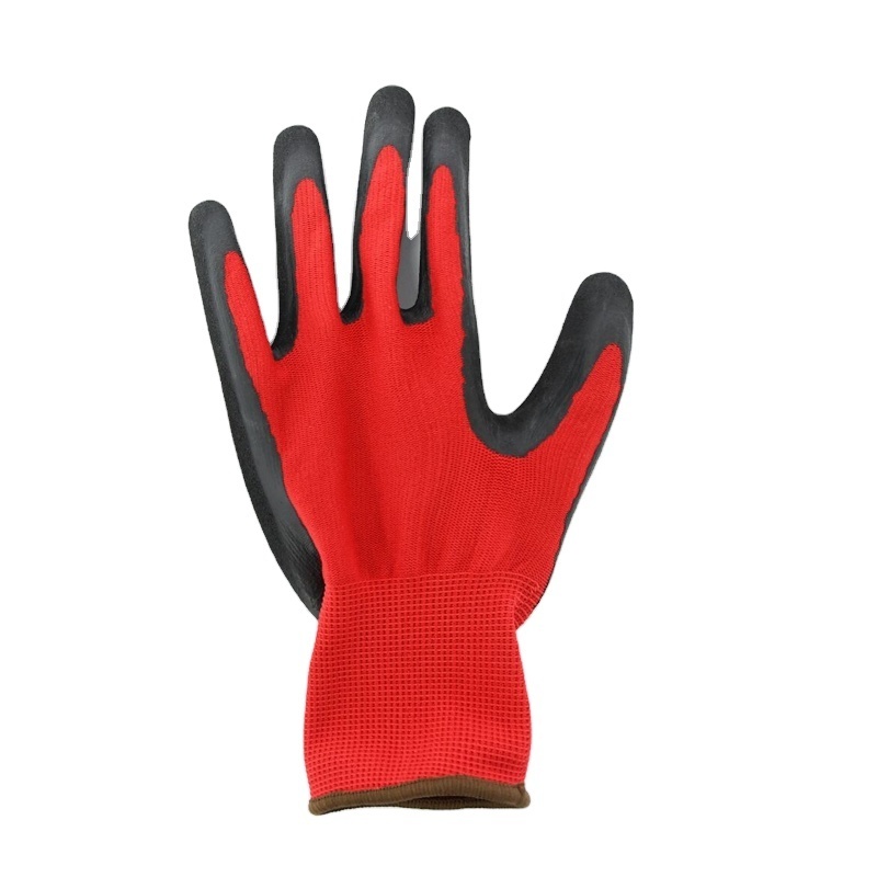 High quality cheap farm work nylon liner rubber latex coated gloves