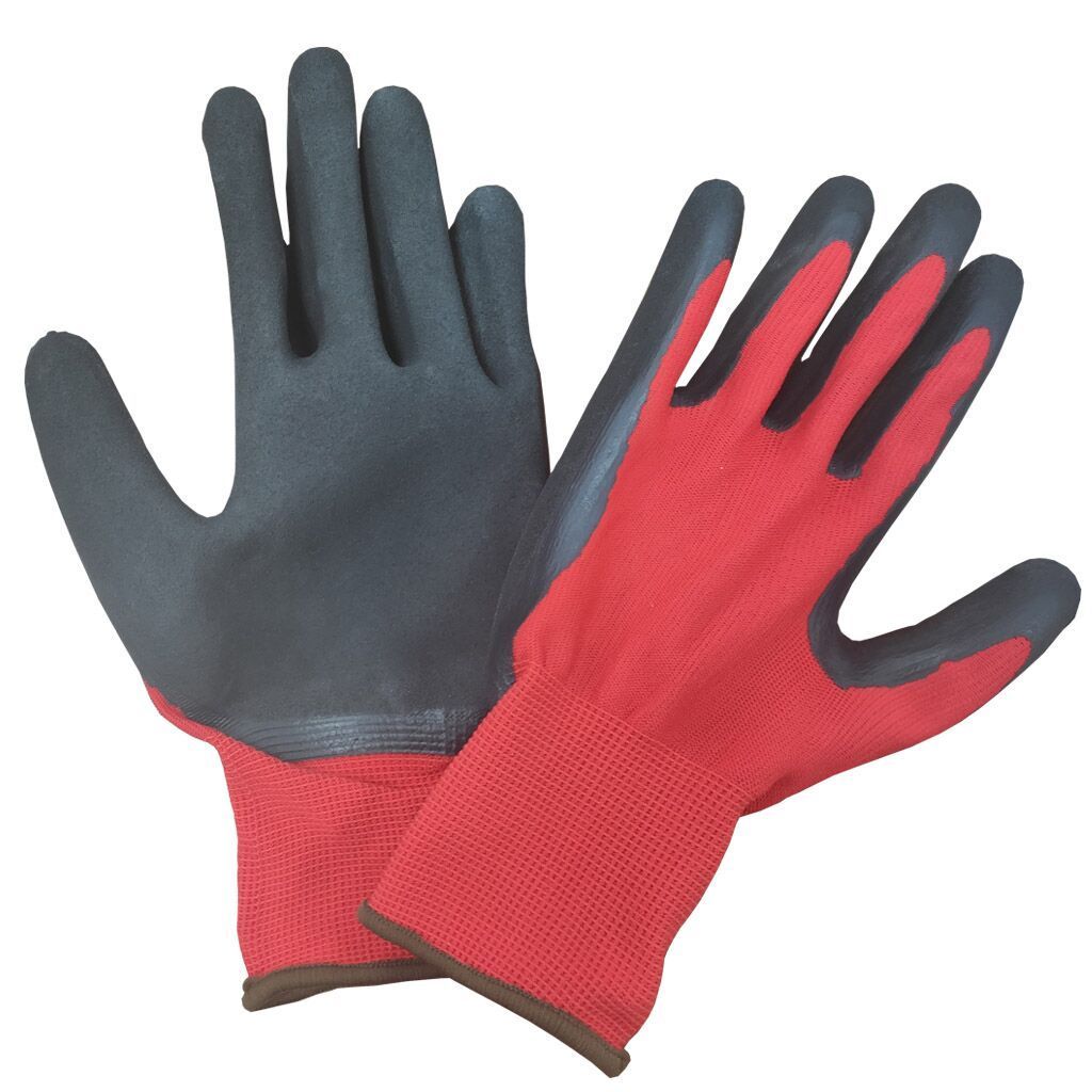 High quality cheap farm work nylon liner rubber latex coated gloves