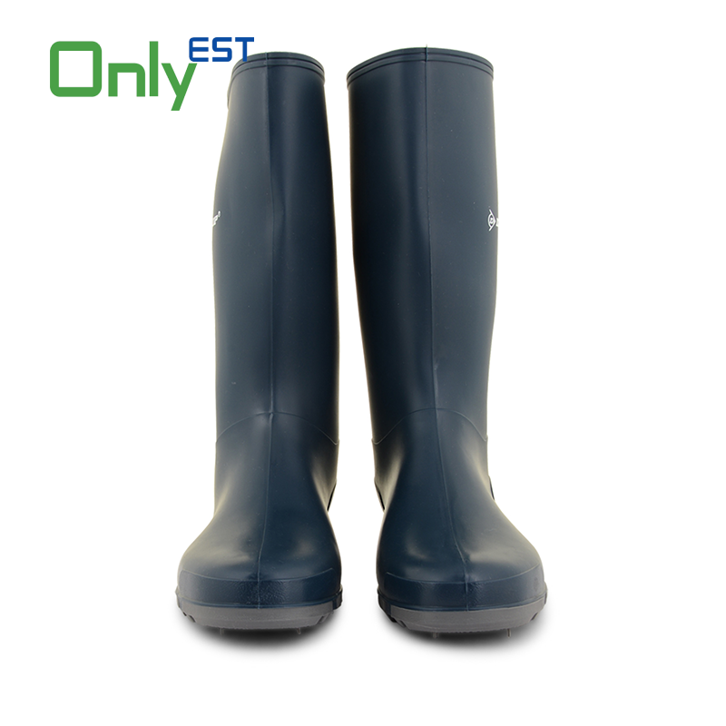 New rubber acid resistant custom black industrial steel toe pvc safety rain boots