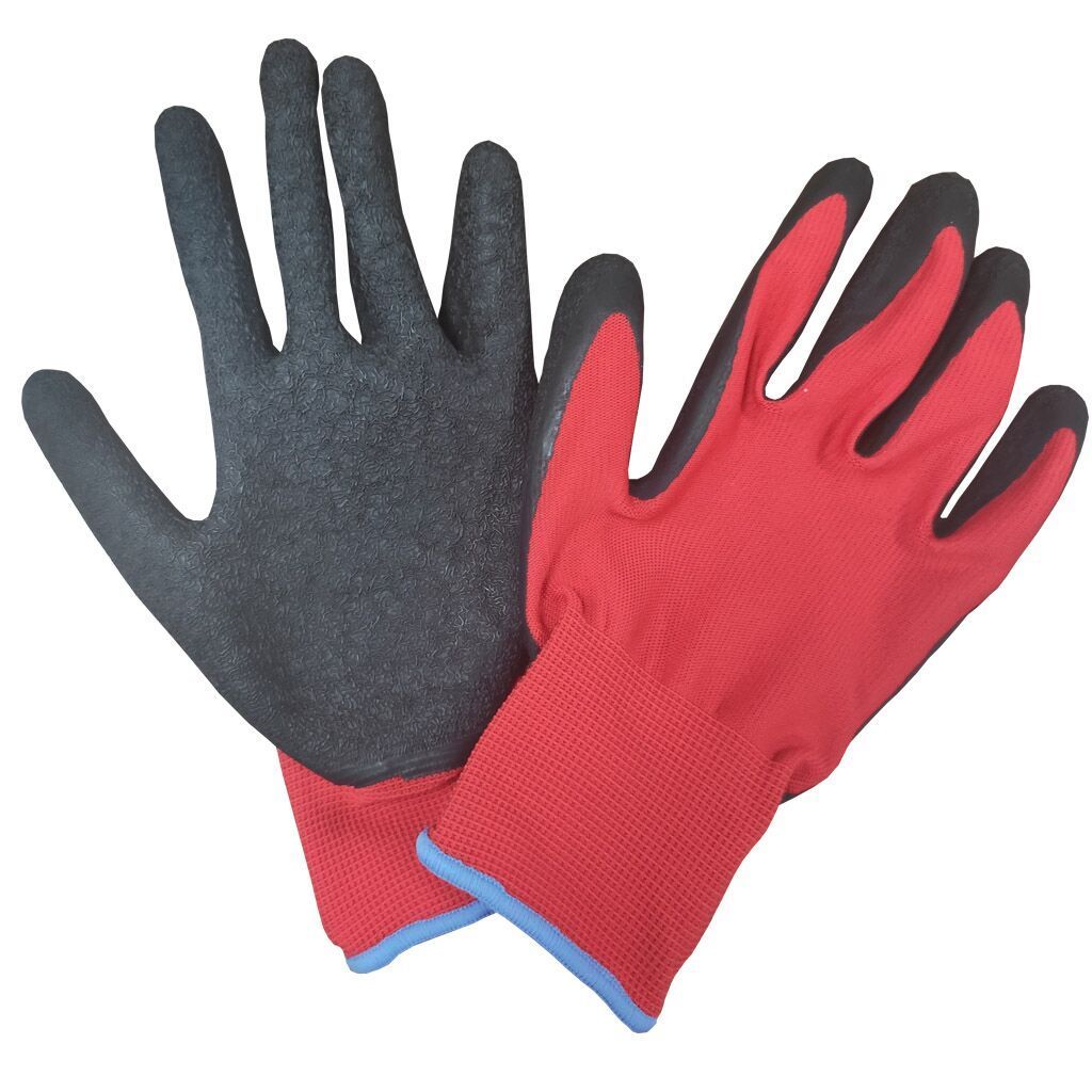 High quality cheap farm work nylon liner rubber latex coated gloves