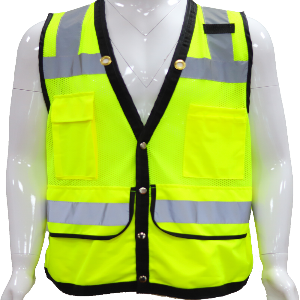 9 pockets with enormous capacity mesh reflective vest 3 inner pocket reflective security vest Press Studs closure