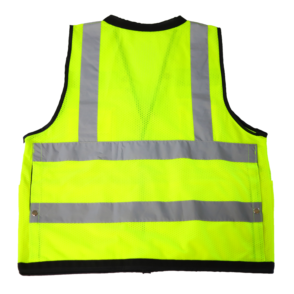 9 pockets with enormous capacity mesh reflective vest 3 inner pocket reflective security vest Press Studs closure