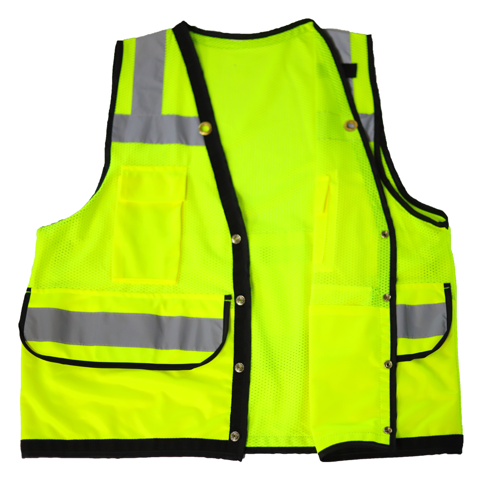 9 pockets with enormous capacity mesh reflective vest 3 inner pocket reflective security vest Press Studs closure