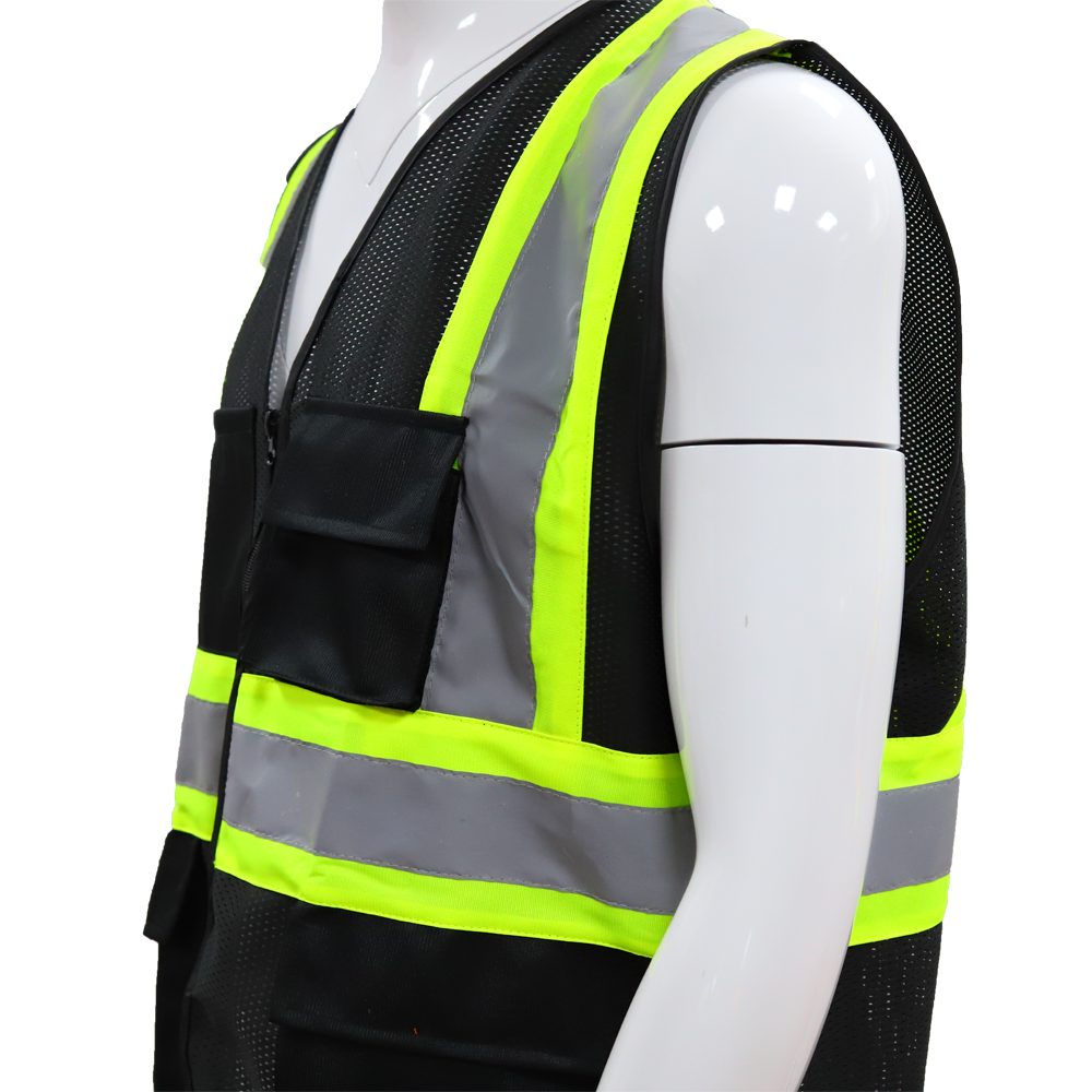 Popular high quality black reflecting reflective  jackets vest