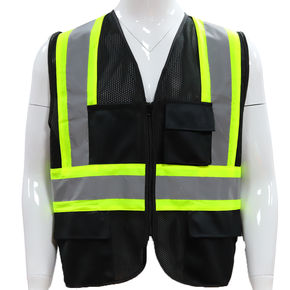 Popular high quality black reflecting reflective  jackets vest