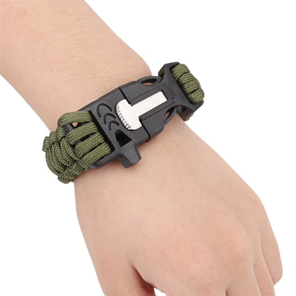 Tactical Wild Survilval Sling Umbrella Rope Plastic Buckle High-decible Whistle for Outdoor Traveling Wrist Tactical Rope