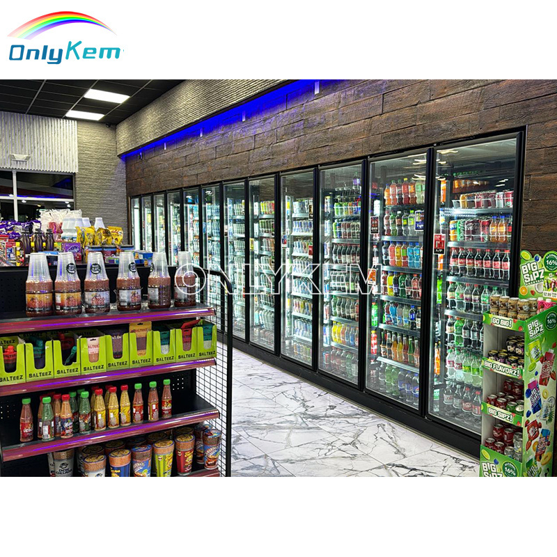 Supermarket Glass Door Walk in Cooler Freezer Display Cold Room