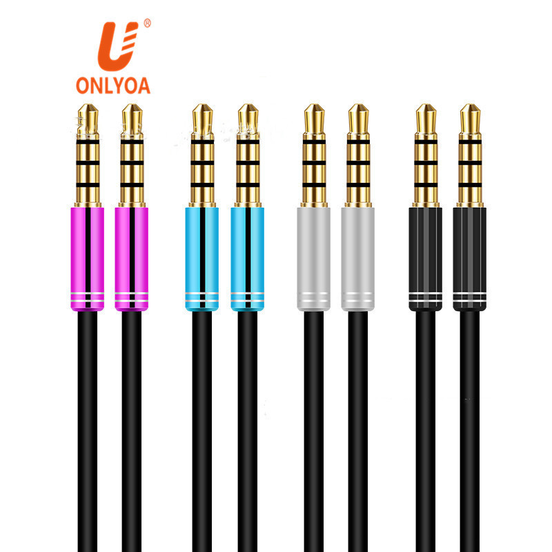 Aux Cable 3.5 mm 4 pole Jack Male to Male for Speaker Earphone Microphone Computer MP3 MP4