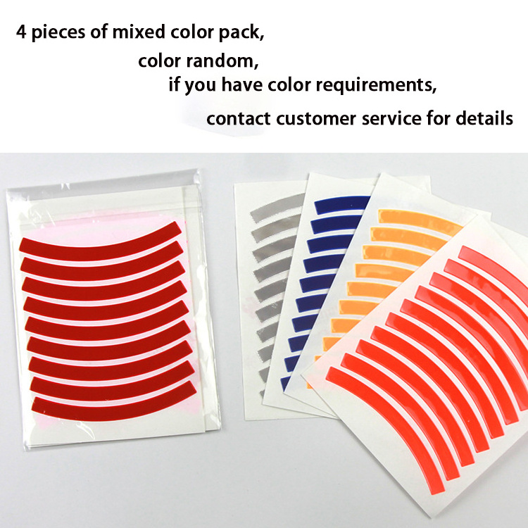 2023 Hot Sell 10Pcs Bicycle Reflective Sticker colorful  in the dark bike reflective wheel rim sticker Reflective Decals