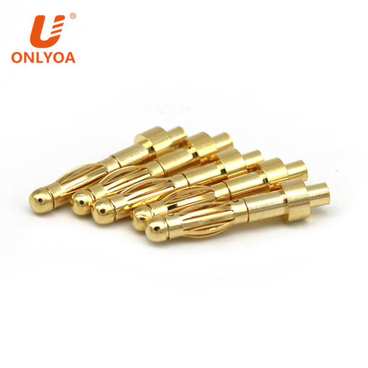 Onlyoa custom male 4mm banana Plugs Gold Plated Musical Speaker Cable Wire Pin 27.5MM Banana Plug Connectors