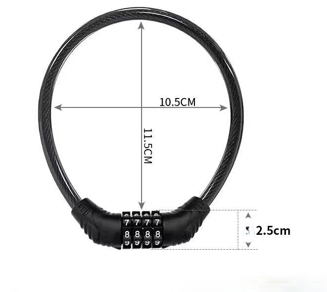 High quality manufacturer direct portable mini cable ring combination lock for mountain bikes