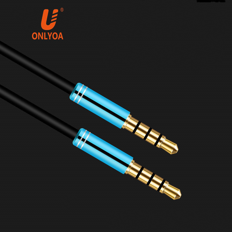 Aux Cable 3.5 mm 4 pole Jack Male to Male for Speaker Earphone Microphone Computer MP3 MP4