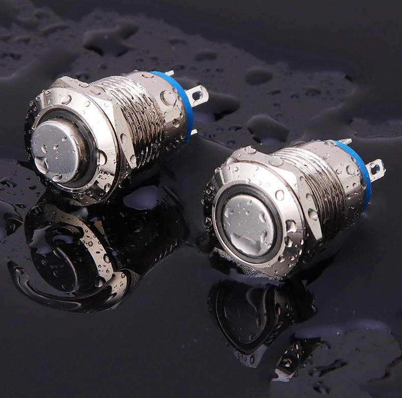 2023 New 8mm 12mm 16mm 19mm 22mm Momentary Waterproof push button switch electric on off switch Power Metal Push Button Switches