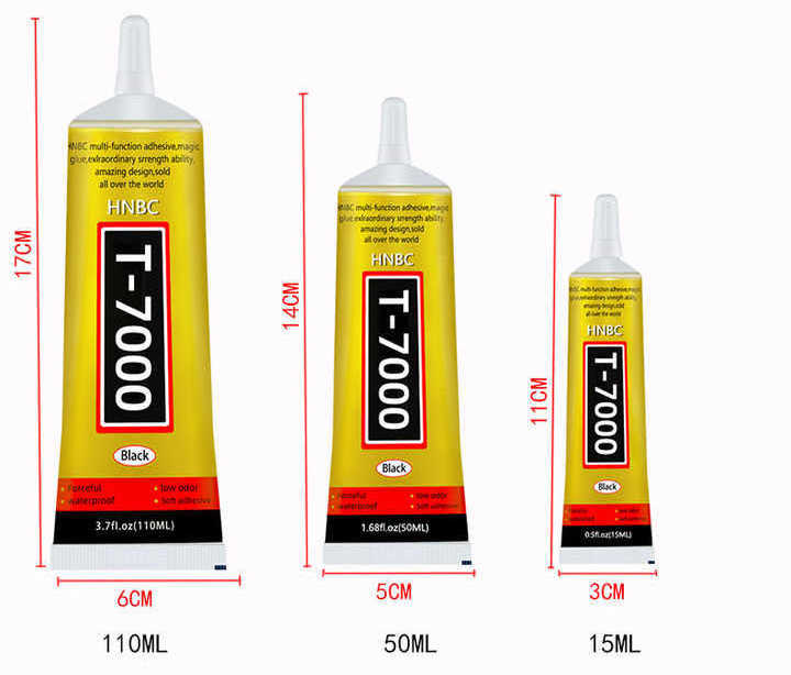 Top 2023 New 15ml t7000 black Glue Epoxy Resin for mobile phone repair LCD screen Glass Frame Flower Pot Crystal Fabric DIY