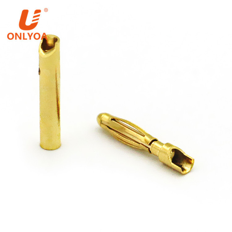 male female small gold bullet connector 2mm short banana plug