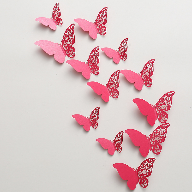 3D Wholesale Home Pvc/Paper Decoration Adhesive 3d Butterfly Wall Stickers Home Decoration Diy 3D Butterfly Wall Decal