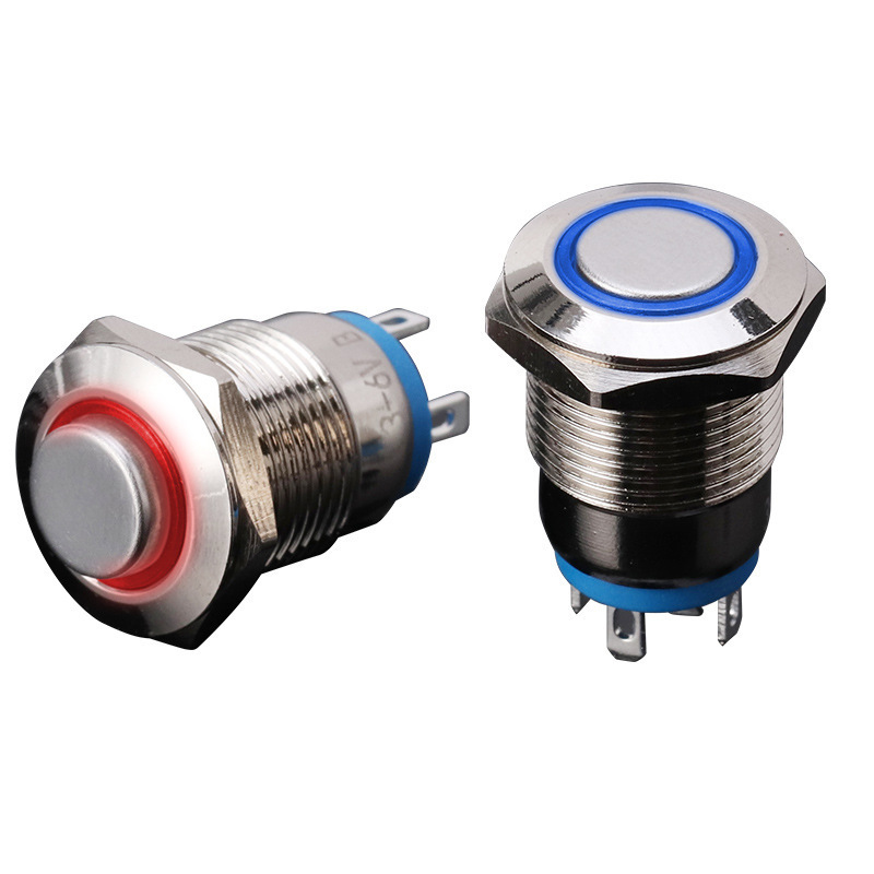 2023 New 8mm 12mm 16mm 19mm 22mm Momentary Waterproof push button switch electric on off switch Power Metal Push Button Switches