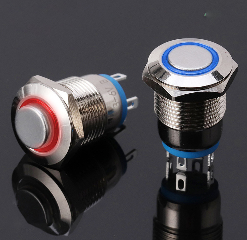 2023 New 8mm 12mm 16mm 19mm 22mm Momentary Waterproof push button switch electric on off switch Power Metal Push Button Switches