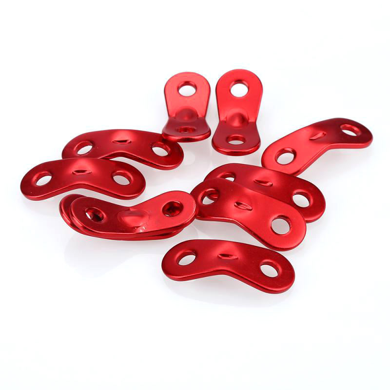 Red Aluminum Alloy Awning Tent Guy line Runner Rope  Fastener Guyline Adjuster Cord Tensioner