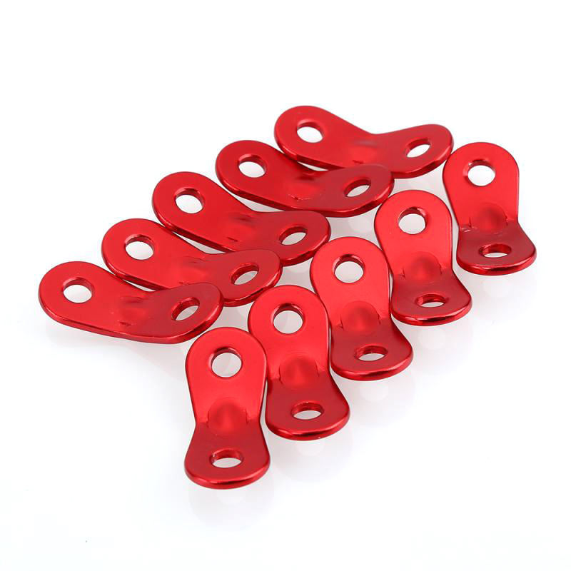 Red Aluminum Alloy Awning Tent Guy line Runner Rope  Fastener Guyline Adjuster Cord Tensioner