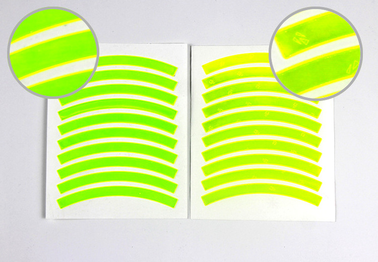 2023 Hot Sell 10Pcs Bicycle Reflective Sticker colorful  in the dark bike reflective wheel rim sticker Reflective Decals