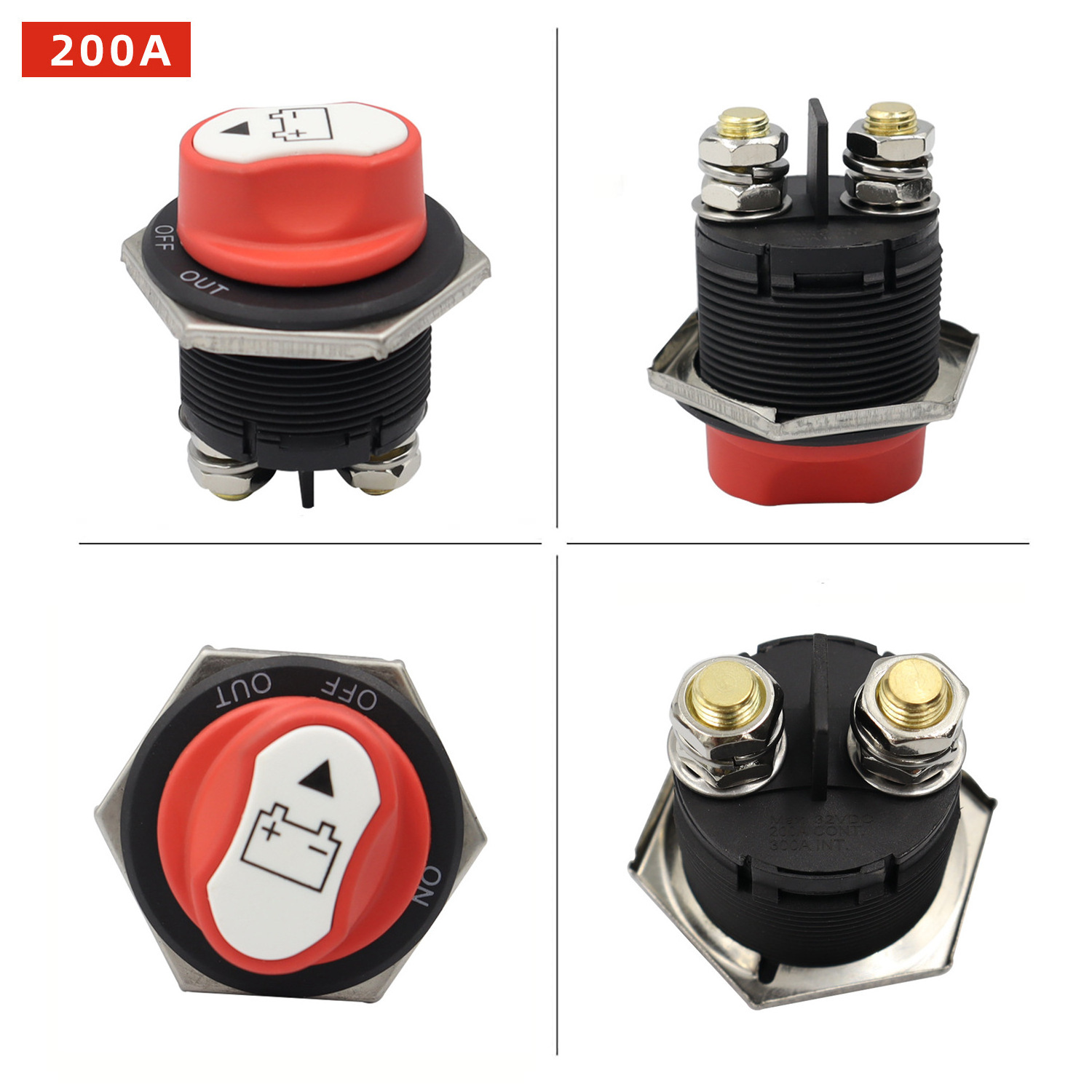 Factory direct sales 50V 50A 100A 200A 300A Battery Switch Waterproof Master Isolator Dual Battery Disconnect Switch for Boat