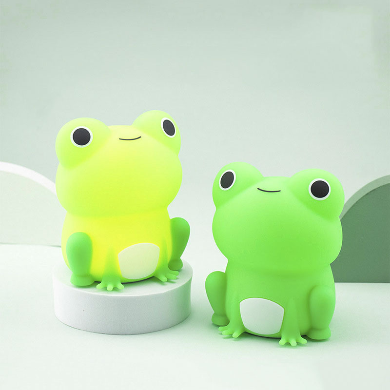 Cute Cartoon Frog Night Lamp Color Changeable Silicone Nursery Light Bedside Silicone Lamp for Baby Nursery Lamps with Timer