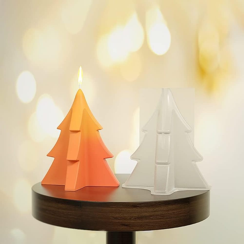 3D Christmas Tree Silicone Candle Mold for Candle Making Xmas Pine Tree Silicone Soap Molds DIY Cake Decorating Candle Making