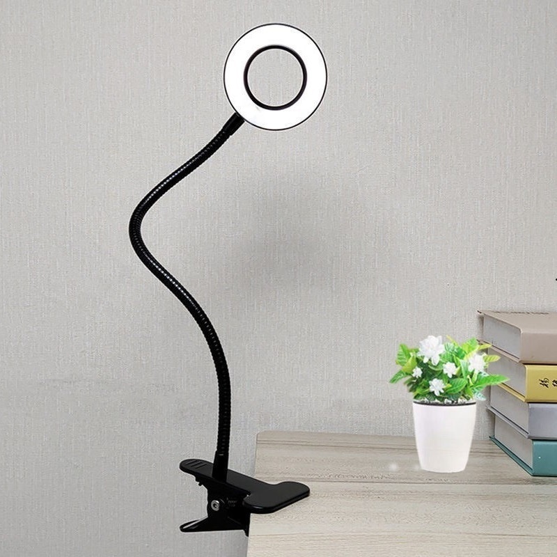 3 Color Modes 10 Brightness LED Reading Light with Clamp Flexible Gooseneck Book Light for Kids Reading Book in Bed Table Lamp