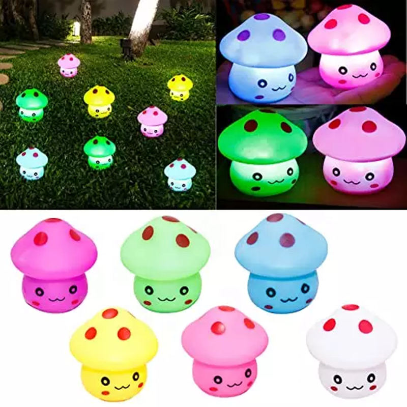 Mskwee Mini Cute Mushroom Lamp Small Color Changing LED Kids Gift Mushroom Night Light for Children