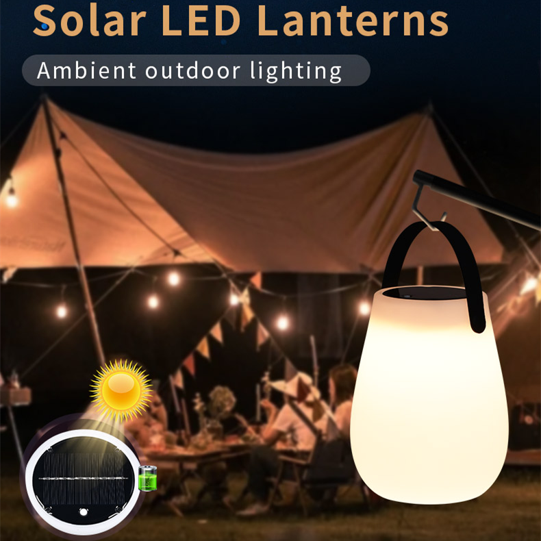 Portable Camping Lamp Outdoor Waterproof Solar USB Rechargeable LED Decor Hanging Lantern Emergency Rechargeable Led Light Bulb