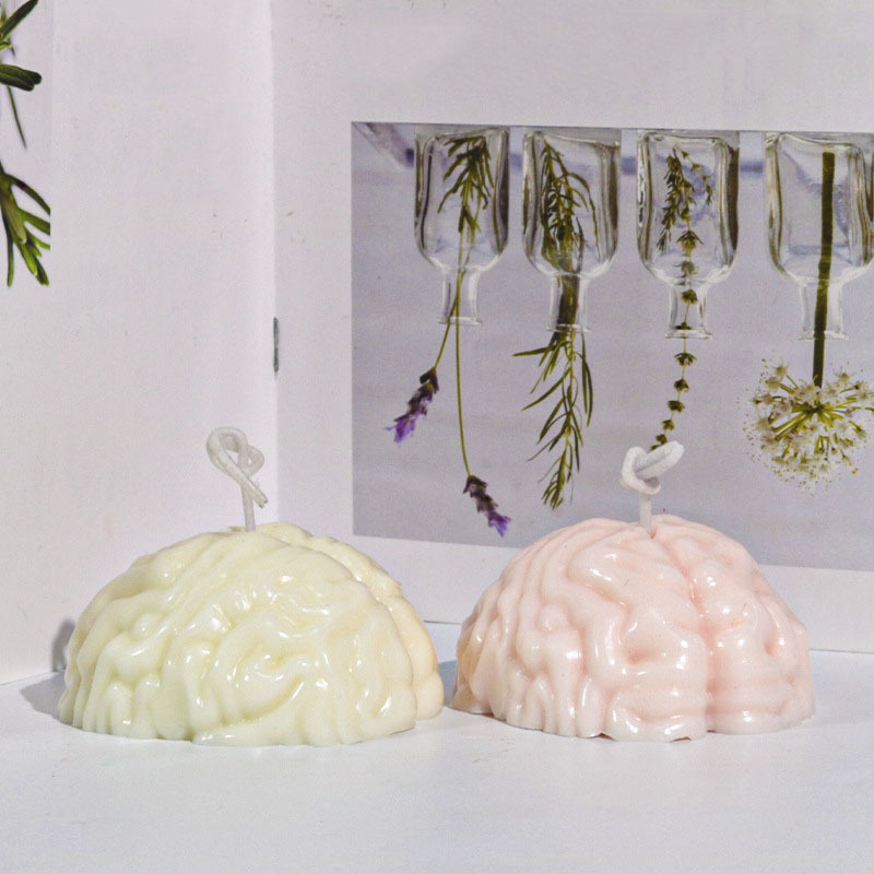 Wholesale Brain Shape Silicone Candle Mold 3D Halloween Human Brain Organ Molds DIY Epoxy Resin Mold for Halloween Craft Supply