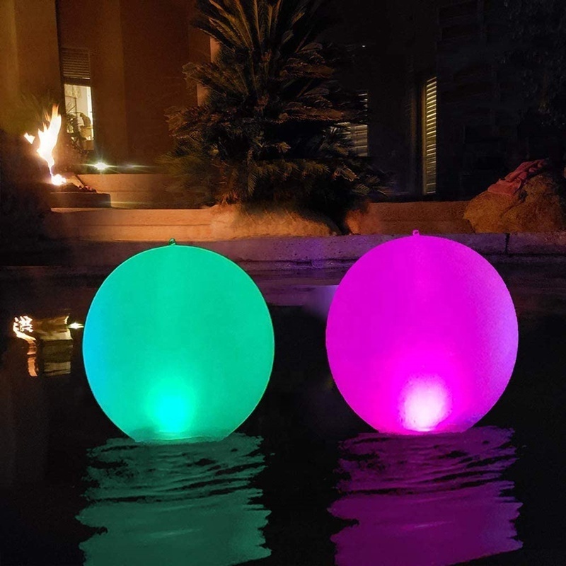 Custom Pool Toys 40cm/60cm Light Up Balls Multicolor  Garden Floating Luminous LED Lights Ball Remote Control LED Beach Ball