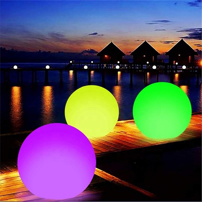 Custom Pool Toys 40cm/60cm Light Up Balls Multicolor  Garden Floating Luminous LED Lights Ball Remote Control LED Beach Ball