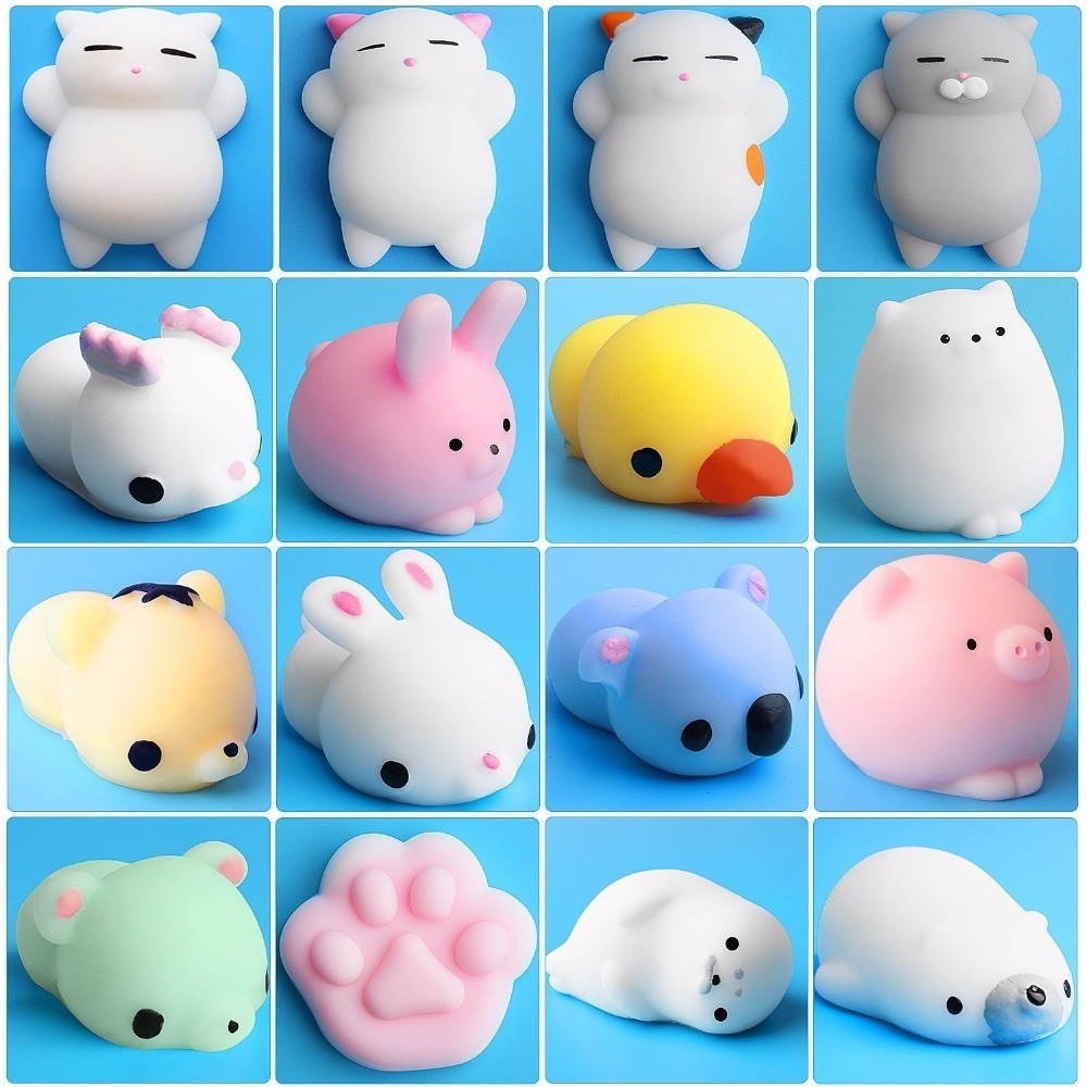 Mskwee Cute Mini Squishy Cute cat antistress ball Mochi Squeeze Toys Abreact Soft Sticky squishi stress relief toys/gifts