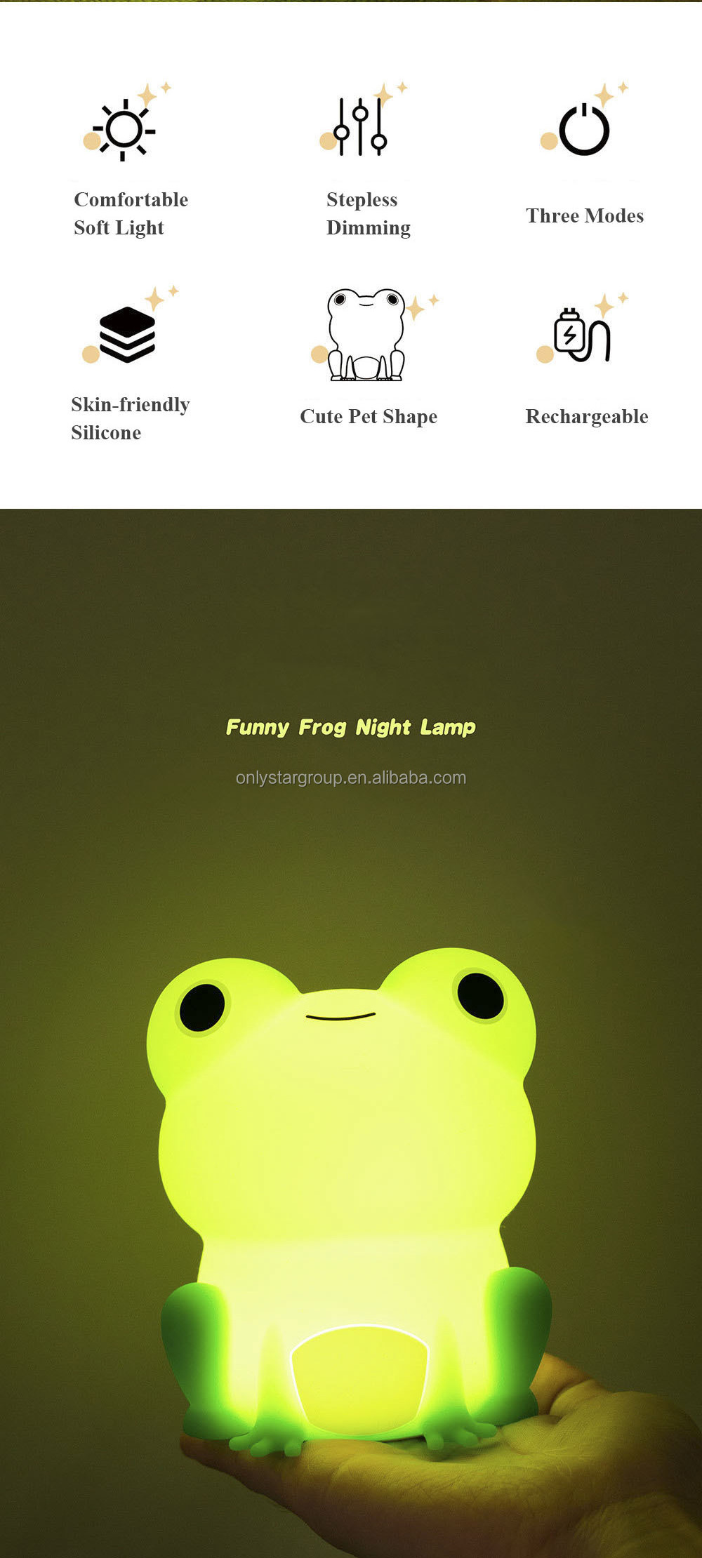 Cute Cartoon Frog Night Lamp Color Changeable Silicone Nursery Light Bedside Silicone Lamp for Baby Nursery Lamps with Timer