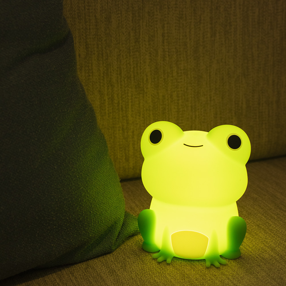 Cute Cartoon Frog Night Lamp Color Changeable Silicone Nursery Light Bedside Silicone Lamp for Baby Nursery Lamps with Timer