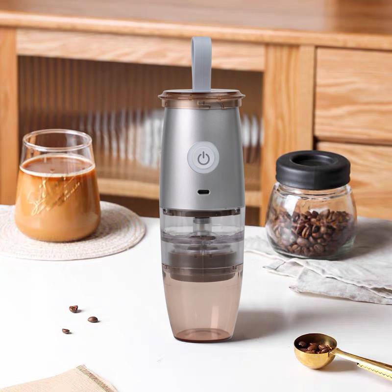 Electric Manual Ceramic Conical Burr Coffee Grinder with 5 Adjustable Grind Settings Portable USB Rechargeable Coffee Bean Mill