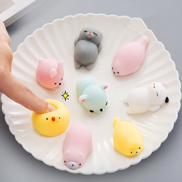 Mskwee Cute Mini Squishy Cute cat antistress ball Mochi Squeeze Toys Abreact Soft Sticky squishi stress relief toys/gifts