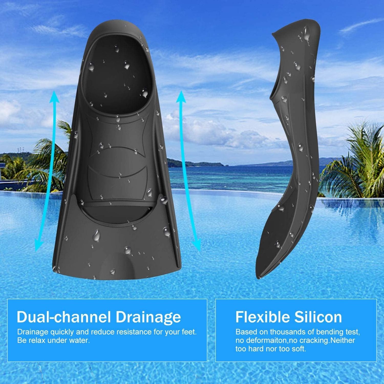 Wholesale Diving Flippers Comfortable Silicone Custom Swimming Fins Custom Logo Unisex Training Diving Fins for Adult