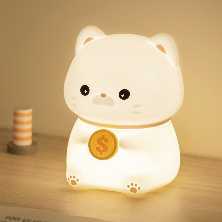 New Arrival Rechargeable Cat Night Light Silicone Cute Cat Nursery Lamp Portable Kitty Nightlight for Cat Lover Girls Boys