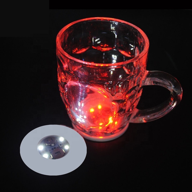 Wholesale LED Tableware Mat Cup Luminous Sticker Colorful Flashing Bottle Sticker Light-emitting Coaster Bar Light 6cm Colorful