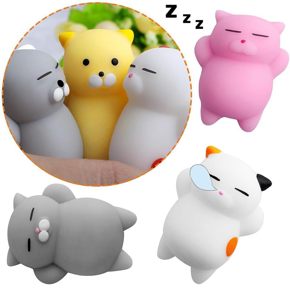 Mskwee Squishy Cat Stress Toys Mochi Squishies Toys Cat Mochi Animals Mini Cat Squishy Mochi Stress Relief Animals